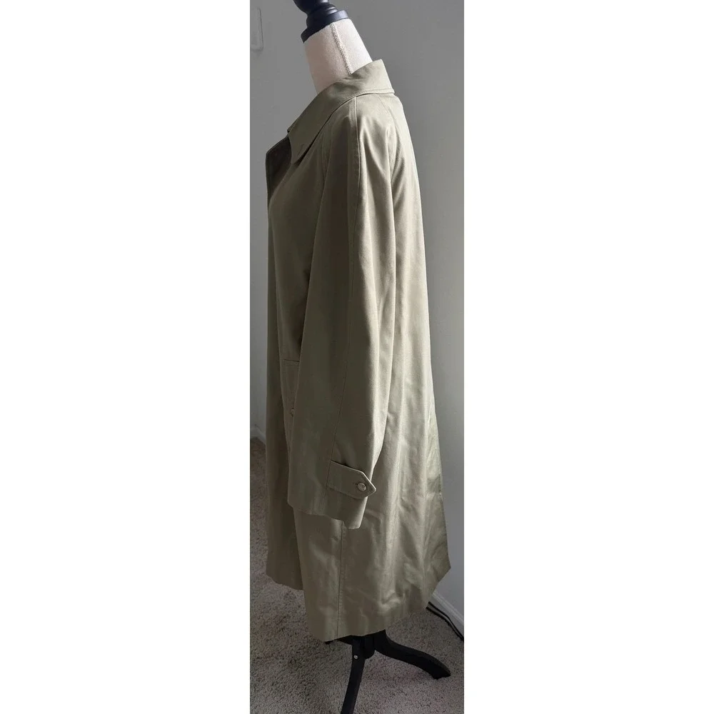 Vintage Burberry Unisex Khaki Single Breasted Trench Coat w/ Removable Lining XL - Picture 4 of 15